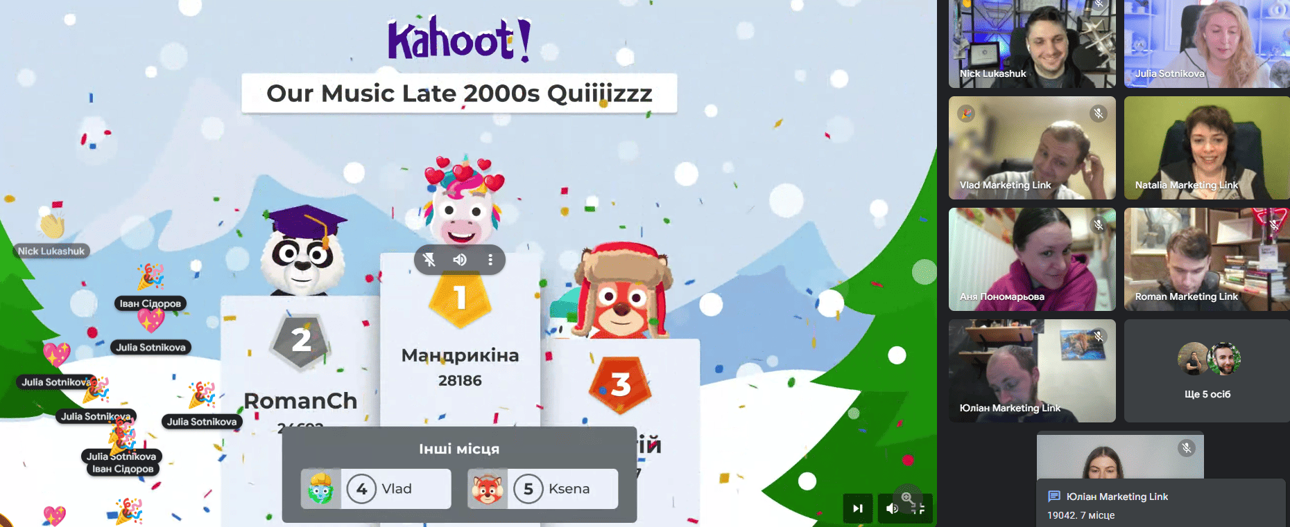 How Marketing Link Team Members Take Part in a 2000s Music Online Quiz