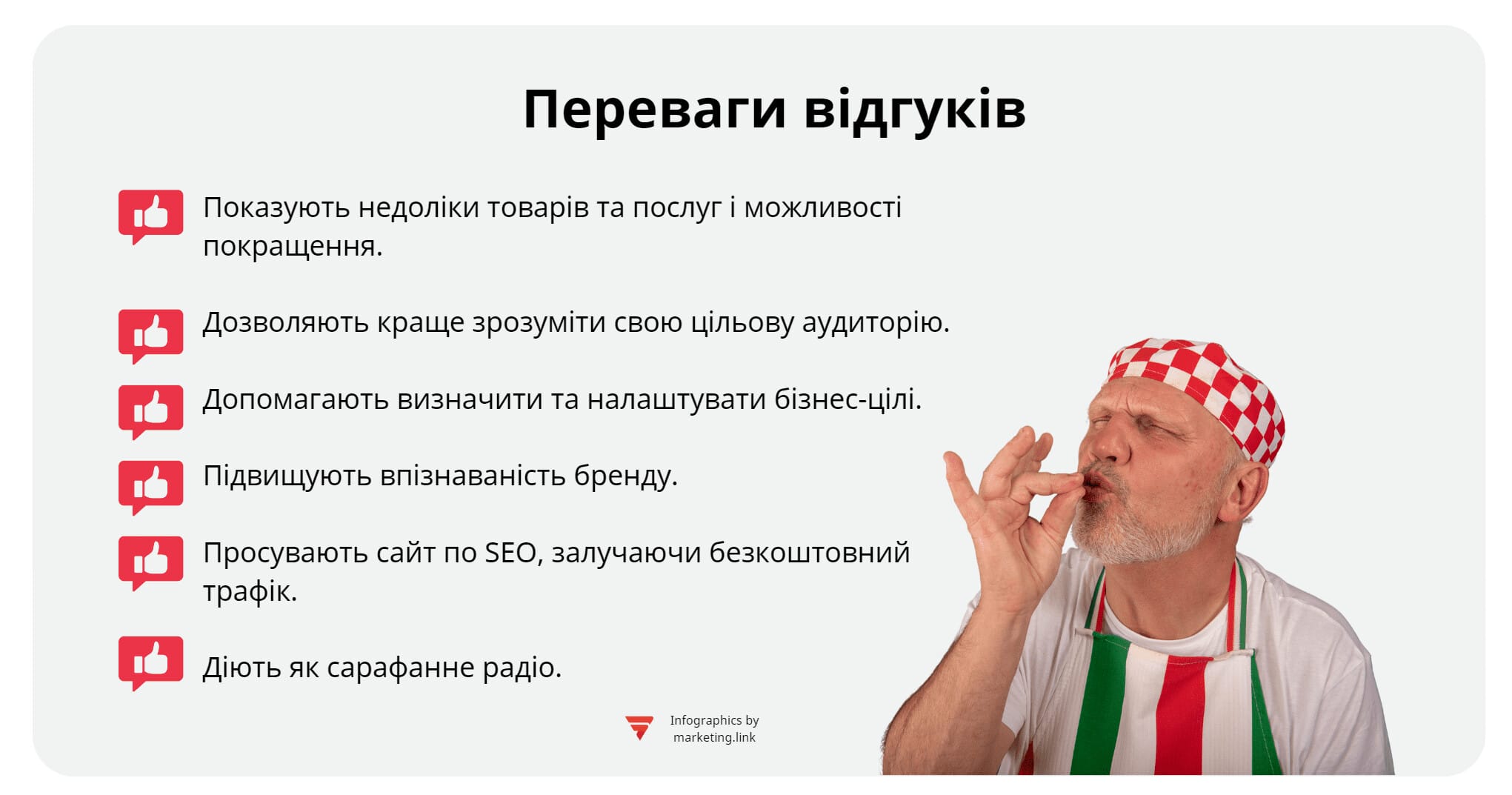 переваги выдгуків