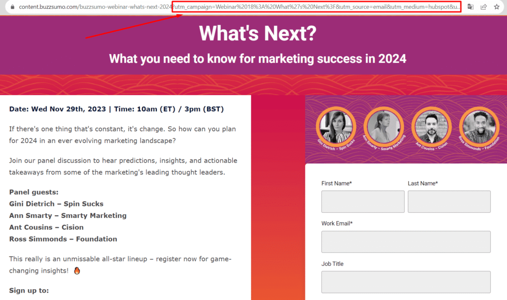 UTM tag from BuzzSumo