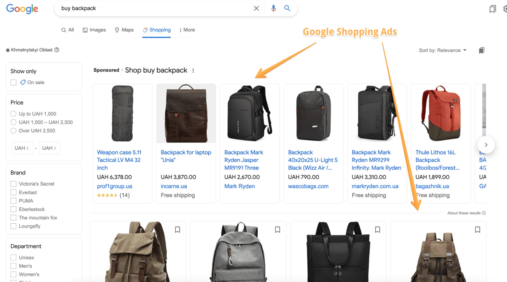 Google Shopping ads
