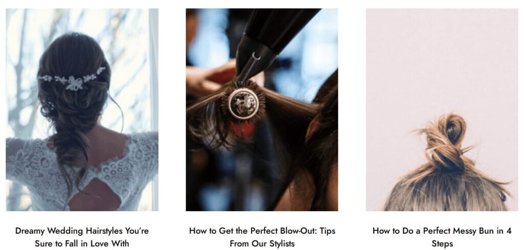 Interesting content for a beauty salon