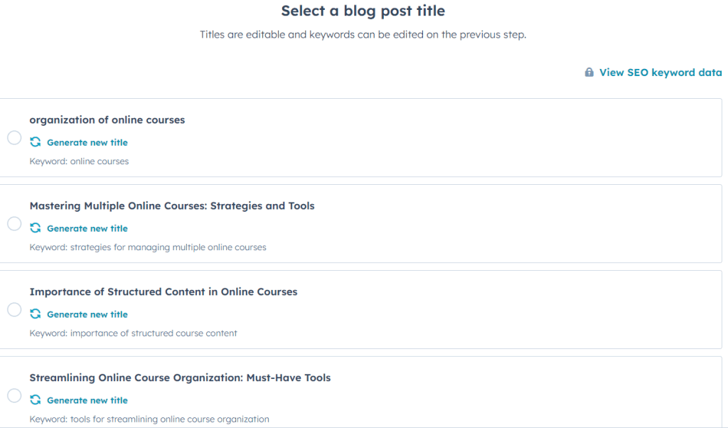 HubSpot's Blog Ideas Generator