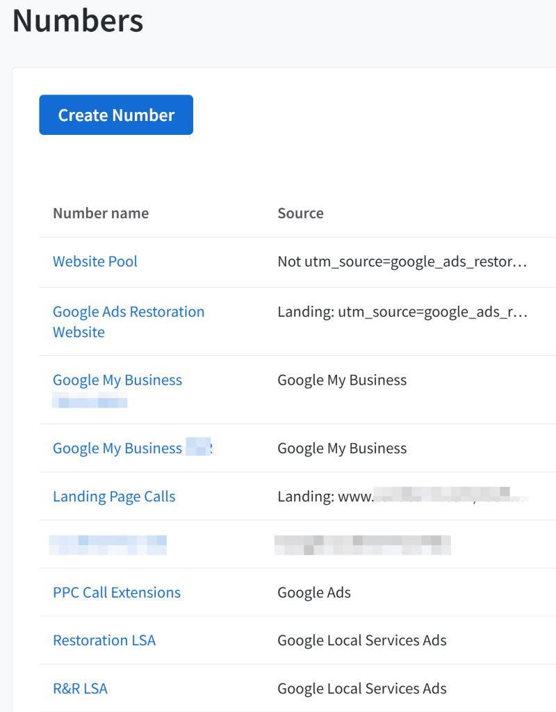 Ключевые настройки CallRail