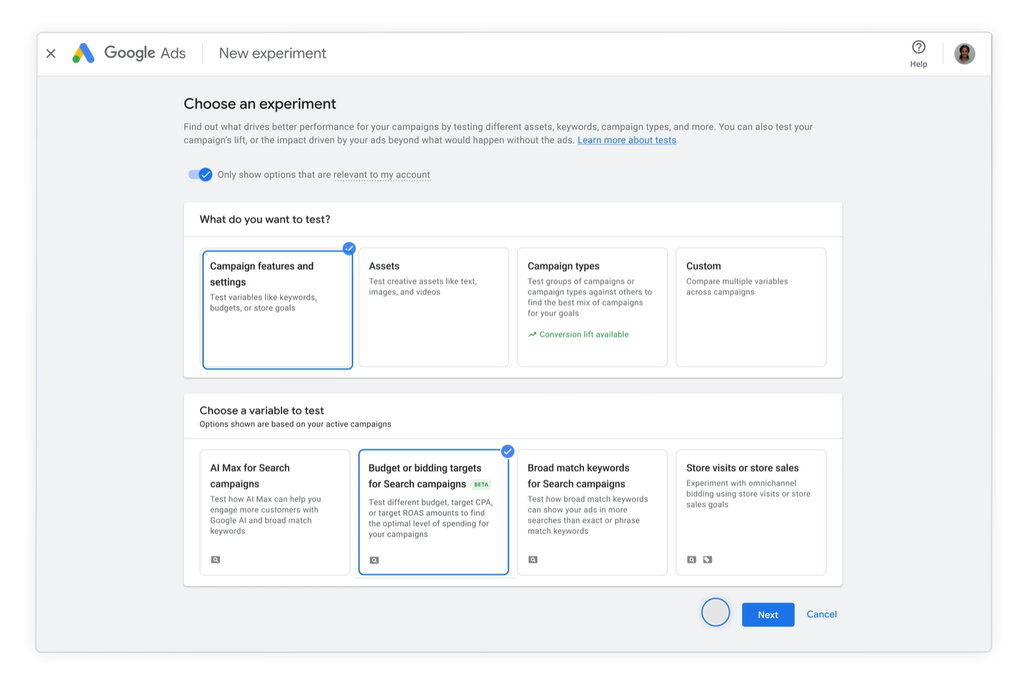 Google Ads розширює A/B-тести для Search і AI Max