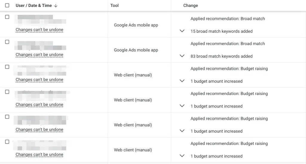 Changes to the advertising dashboard