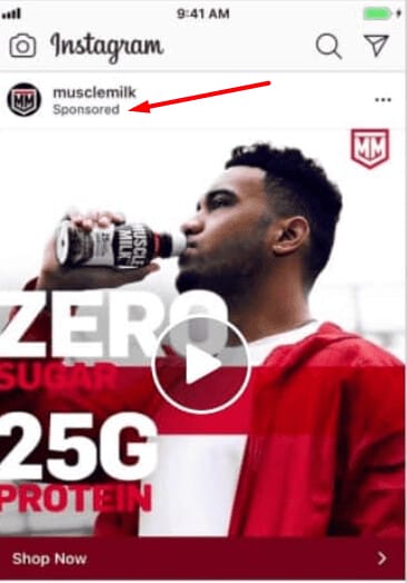 An example of product advertising on a store page on Instagram