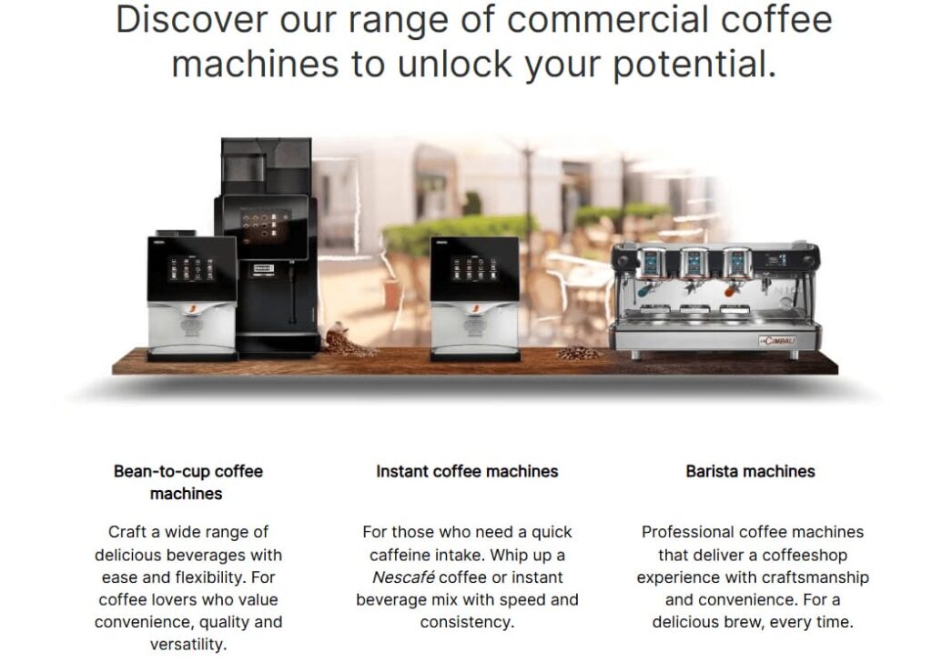 Advertisement for Nescafé coffee machines
