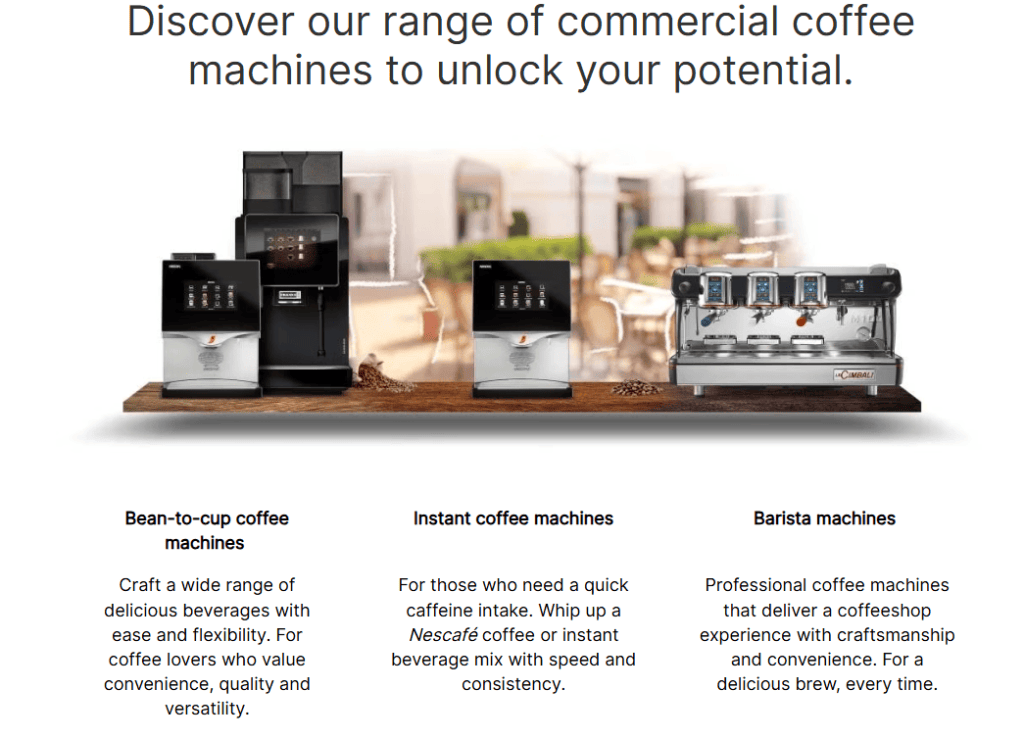 Advertisement for Nescafé coffee machines