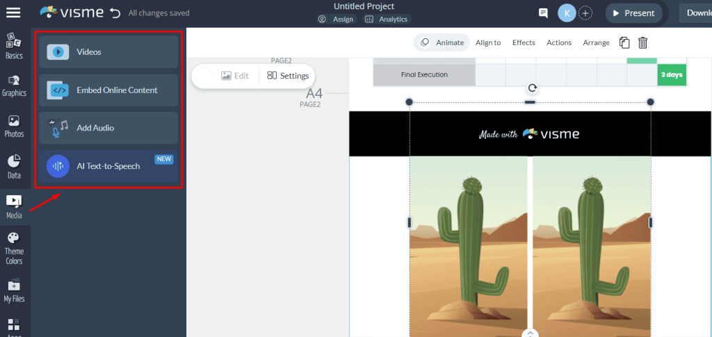 Ability to upload media files in Visme