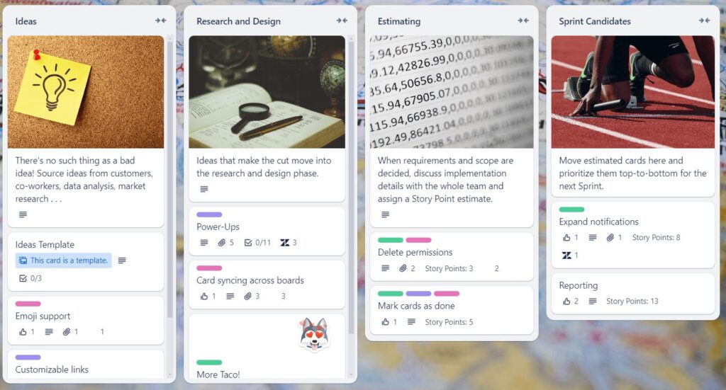 Kanban-style boards