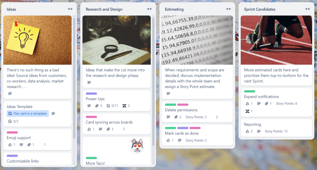 Kanban-style boards