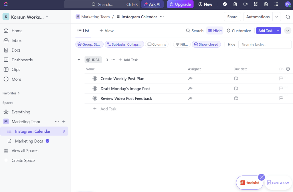 Click Up Roadmap Building Service