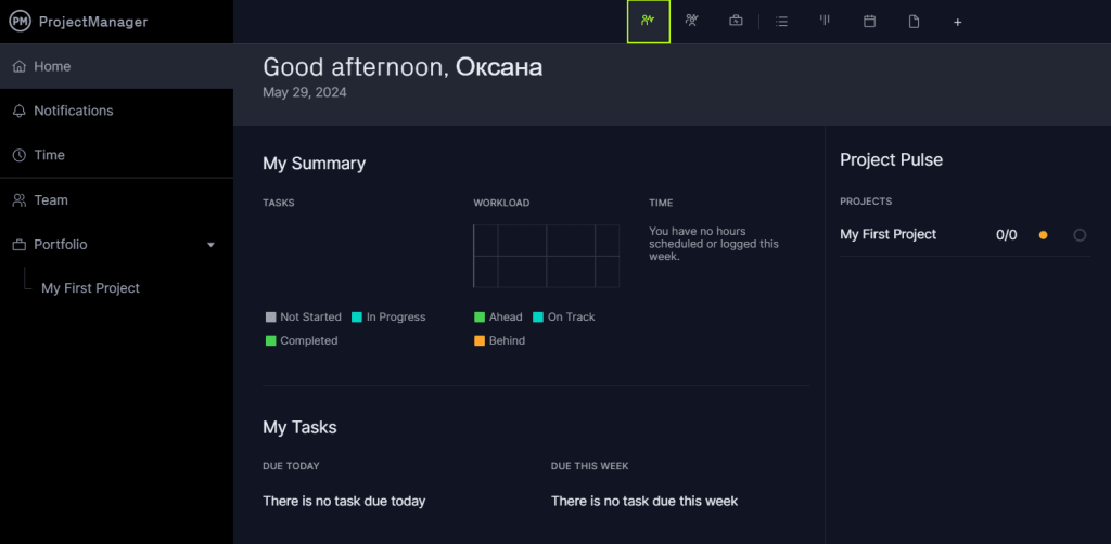 ProjectManager roadmap building service
