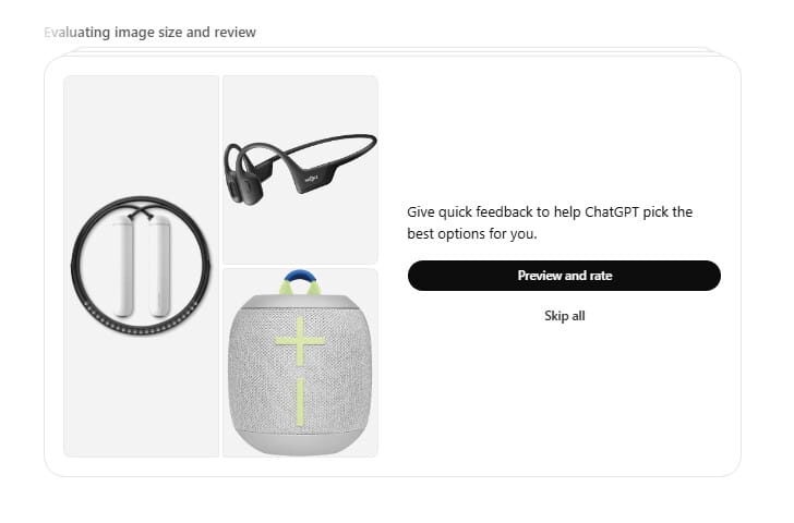 Product offers in ChatGPT