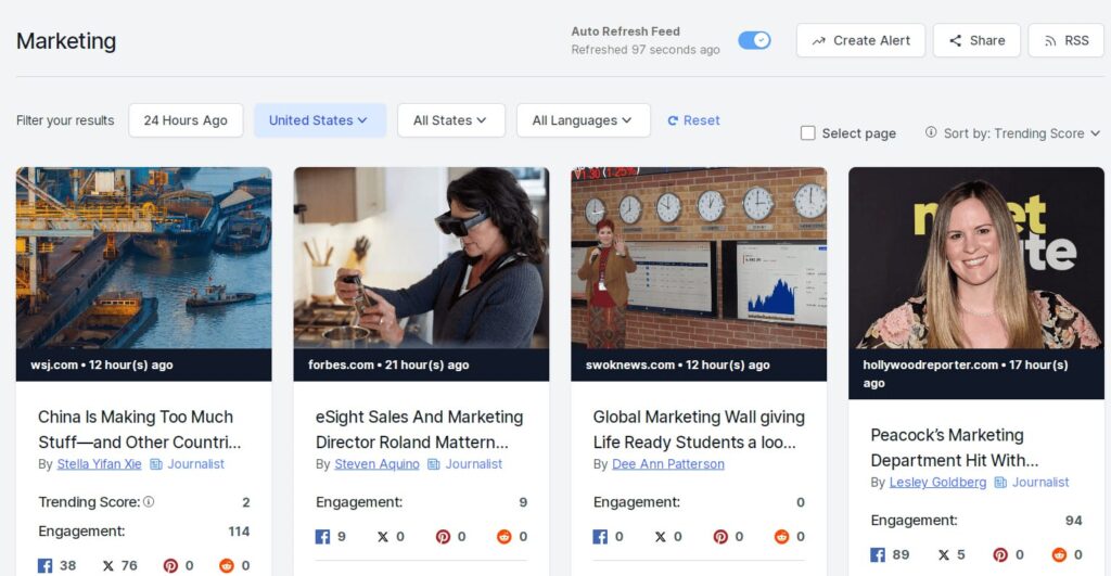 Tools for creating a content plan BuzzSumo