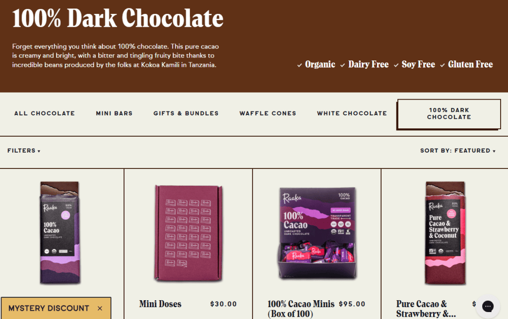 Raaka dark chocolate catalog
