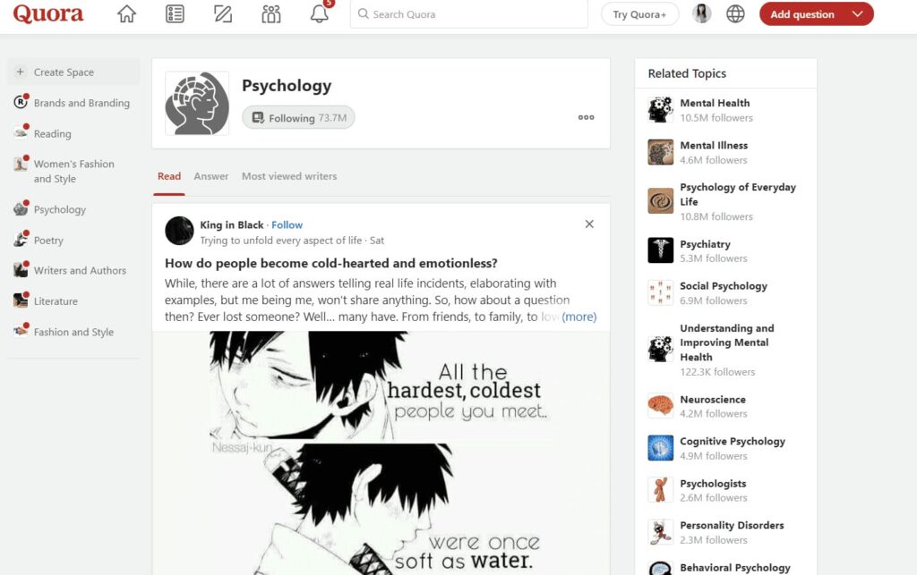 Сайт з запитаннями і відповідями Quora