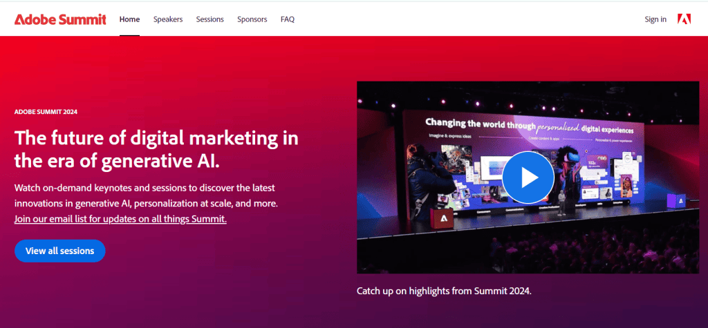 Лендинг для запрошення на Adobe Summit