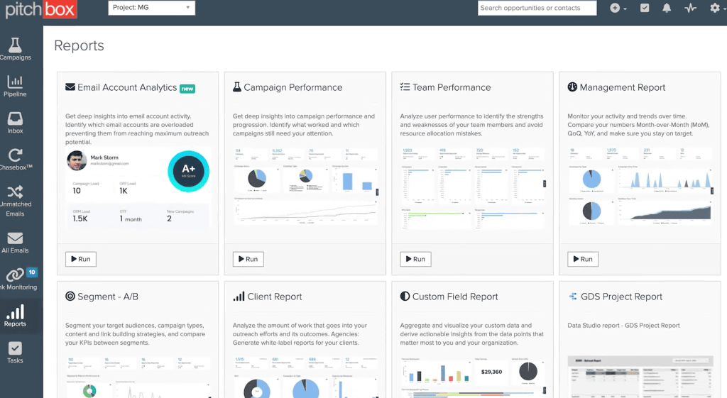 Pitchbox platform page