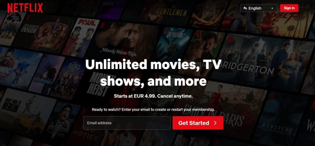 Description on the Netflix website about canceling a monthly subscription