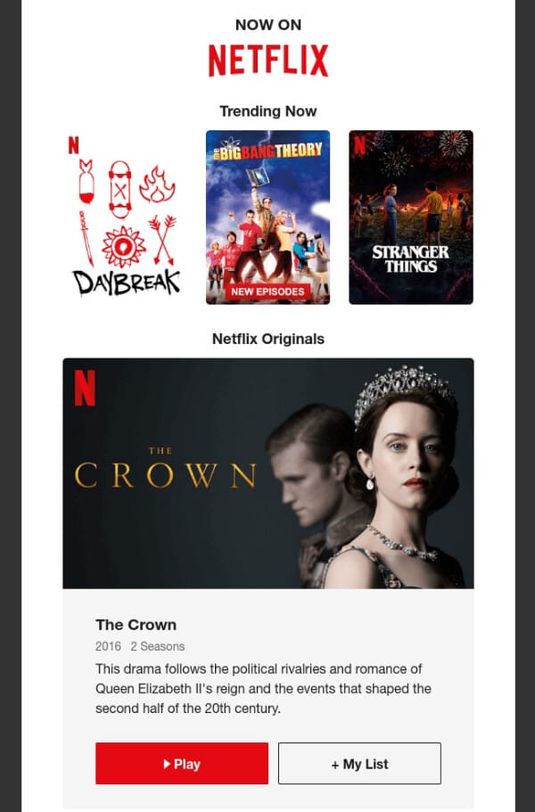 Netflix announcement about the possibility to watch popular movies and TV series