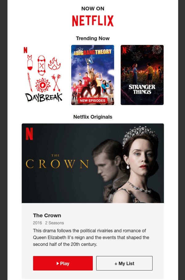 Netflix announcement about the possibility to watch popular movies and TV series