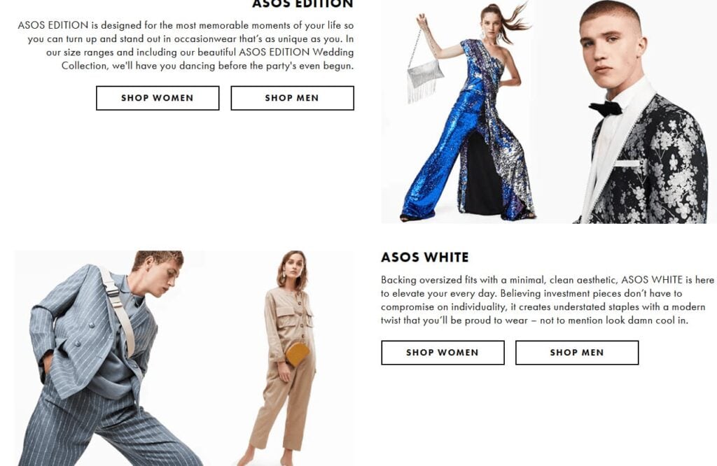 Bold and audacious tone from ASOS to appeal to shoppers