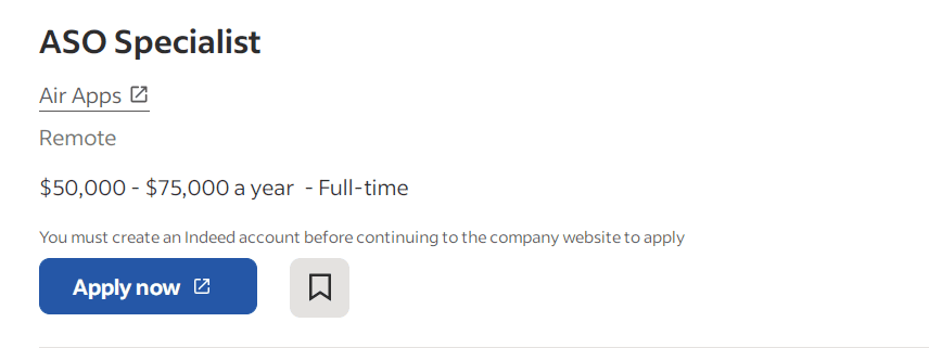 Example of ASO specialist salary
